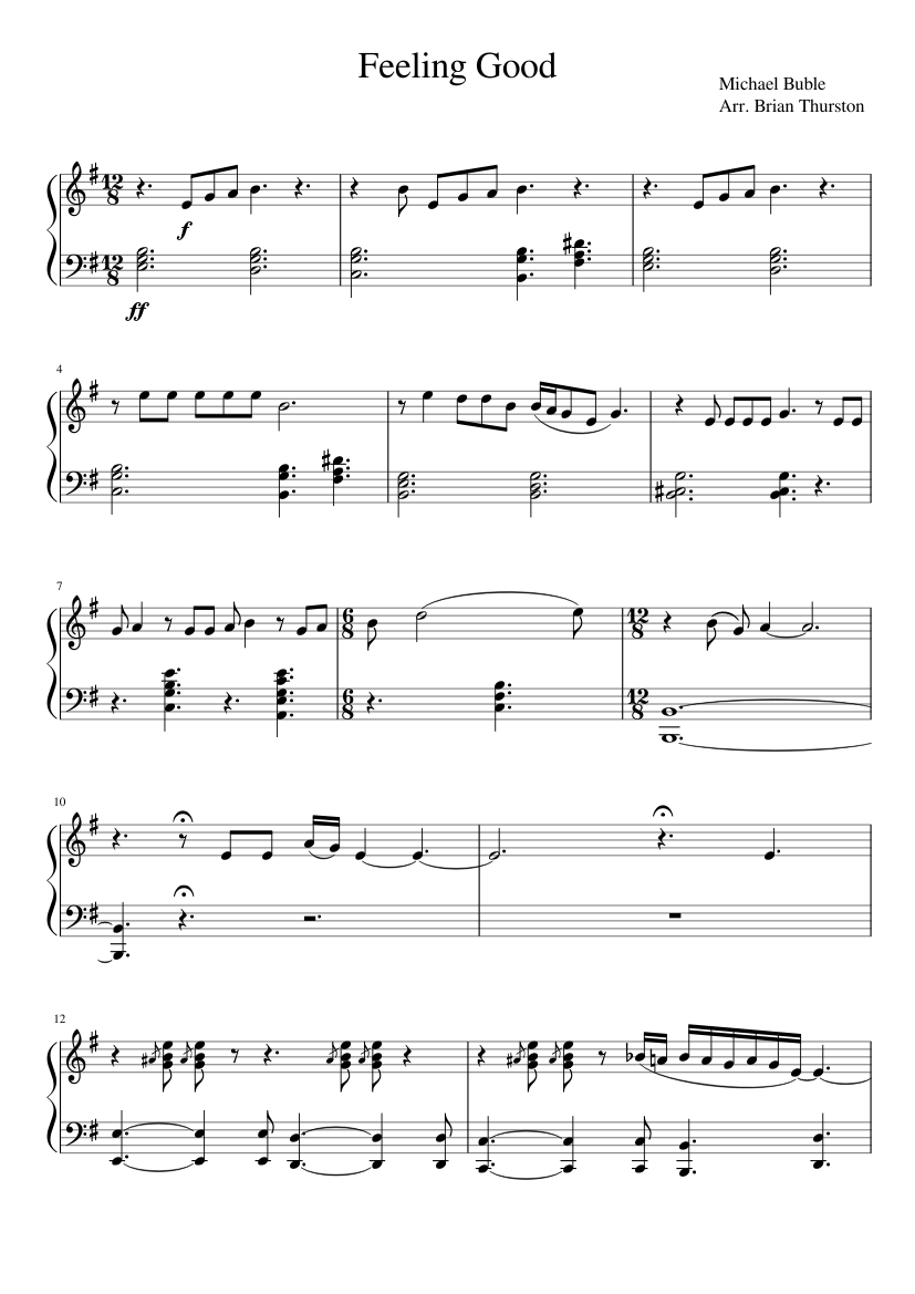 Cava tirano Inconveniencia Feeling Good - Michael Buble Sheet music for Piano (Solo) | Musescore.com Cava tirano Inconveniencia Feeling Good - Michael Buble Sheet music for Piano (Solo) | Musescore.com
