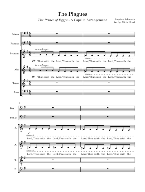 The Plagues – Stephen Schwartz : Choral Arrangement