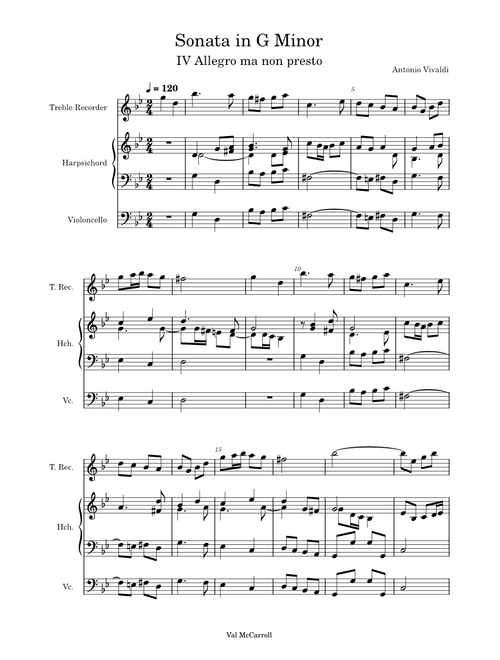 Sonata in G Minor RV58 – Antonio Vivaldi