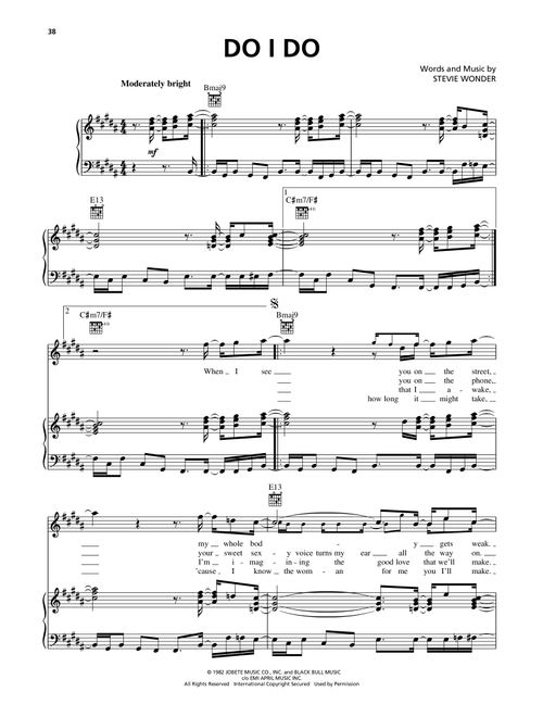 Do I Do - Stevie Wonder (Piano-Vocal-Guitar)