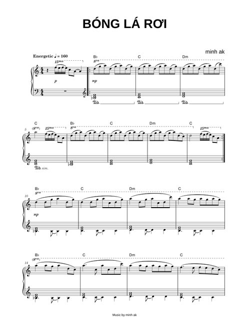 Bóng lá rơi - minh ak (Piano)