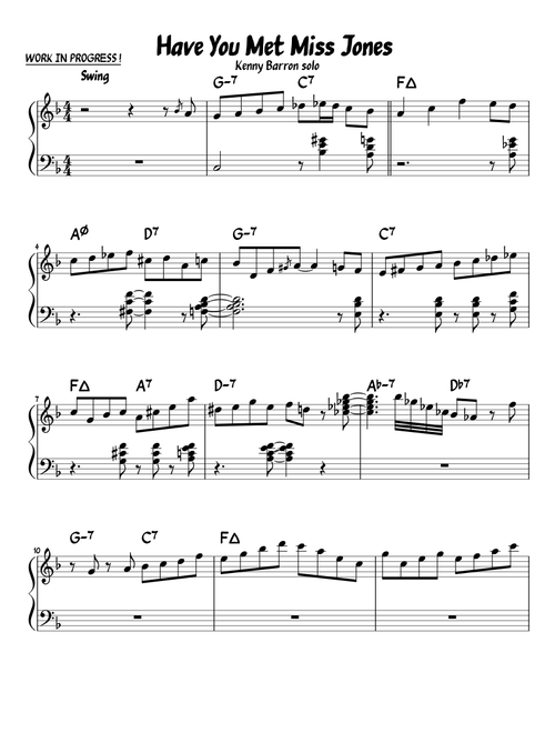 Have You Met Miss Jones (Kenny Barron Solo)