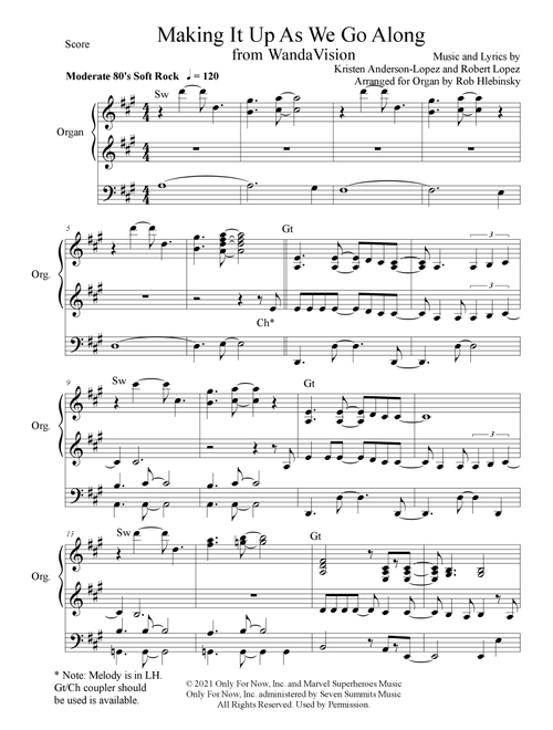 Making It Up As We Go Along (Arr. Rob Hlebinsky) - Robert Lopez, Kristen Anderson-Lopez (Organ)