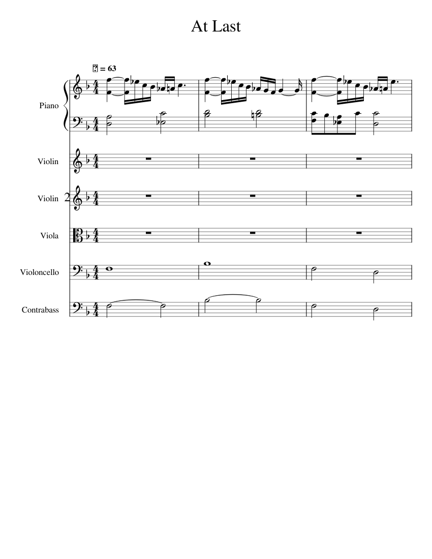 At last – Etta James strings and piano Sheet Music for Piano ...