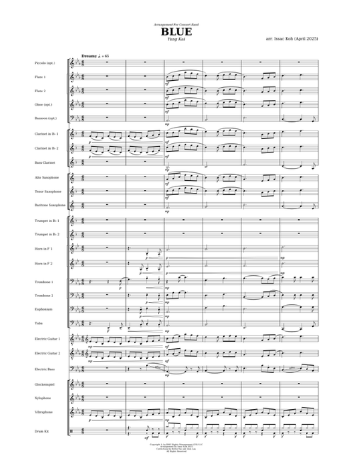 blue - Yung Kai (Concert Band Arrangement)