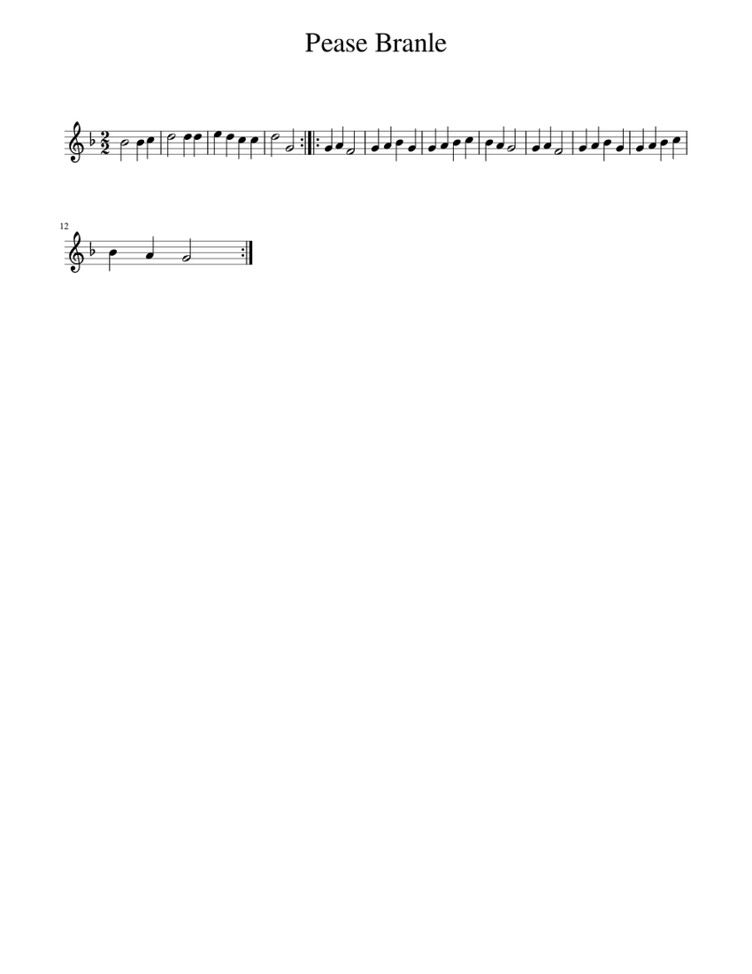 Pease Branle Sheet music for Piano (Solo)