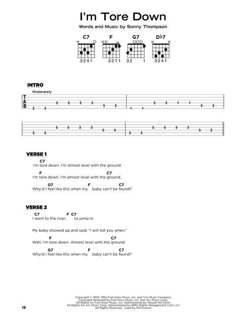 I'm Tore Down - Eric Clapton, Freddie King (Really Easy Guitar)