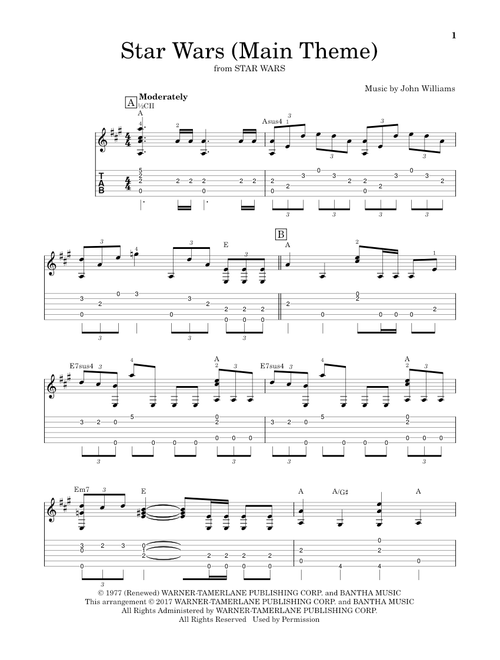 Star Wars (Main Theme) - John Williams (Solo Guitar)