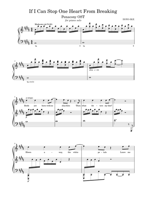 Penacony OST, If I Can Stop One Heart From Breaking