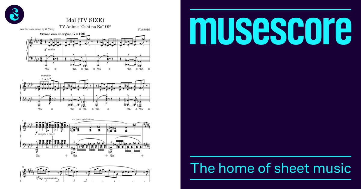 Idol - YOASOBI (TV Size) Sheet Music for Piano (Solo) | MuseScore.com