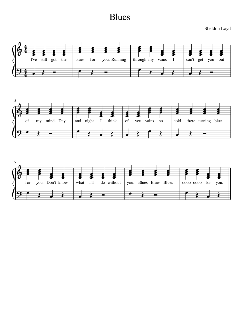 Blues Sheet Music for Piano (Solo) easy | MuseScore.com