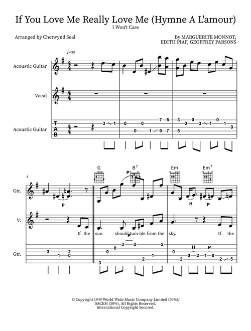 If You Love Me Really Love Me (Hymne A L'amour) (Arr. Chetwynd Seal) - Kaye Starr (Instrumental Solo)