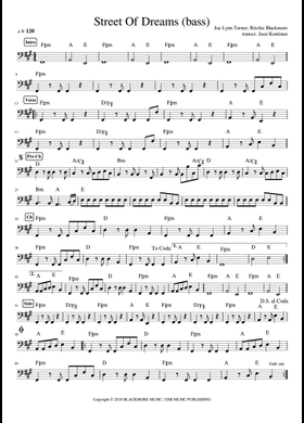 Free Street Of Dreams by Rainbow sheet music | Download PDF or