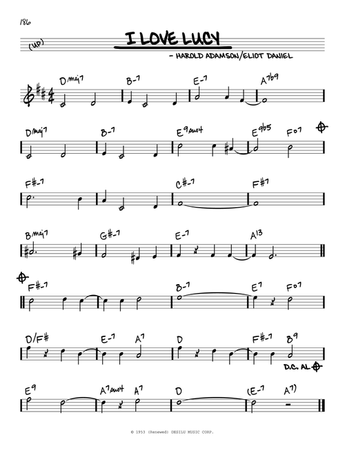 I Love Lucy - Eliot Daniel and Harold Adamson, Eliot Daniel, Harold Adamson (Real Book - Melody-Chords)