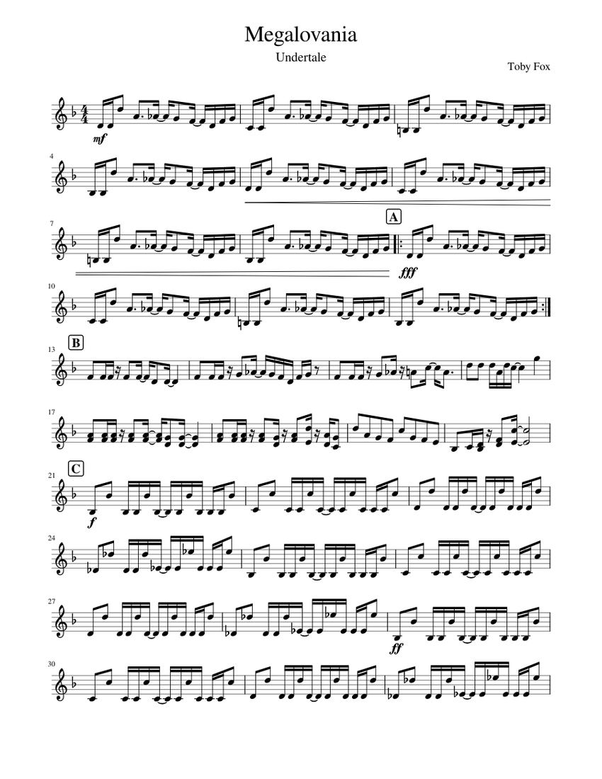 MegalovaniaXylophone piano tutorial