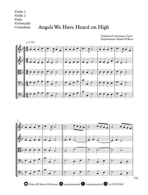 Angels We Have Heard on High - Gloria in Excelsi Deo - Christmas Carol - String Quartet (Arr. Daniel H Rosa) - Traditional Christmas Song (String Quartet)