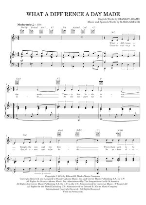 ビッグバンド譜「What a Difference a Day Made」 What A Difference A Day Made Sheet Music with Chords for