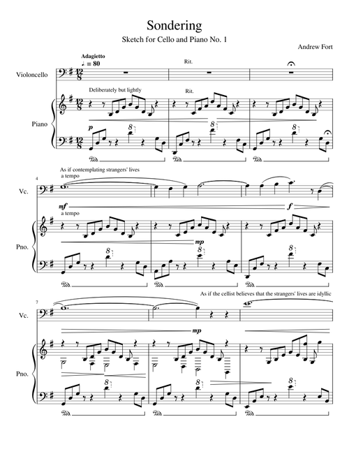Sondering | Sketch No. 1 for Cello and Piano