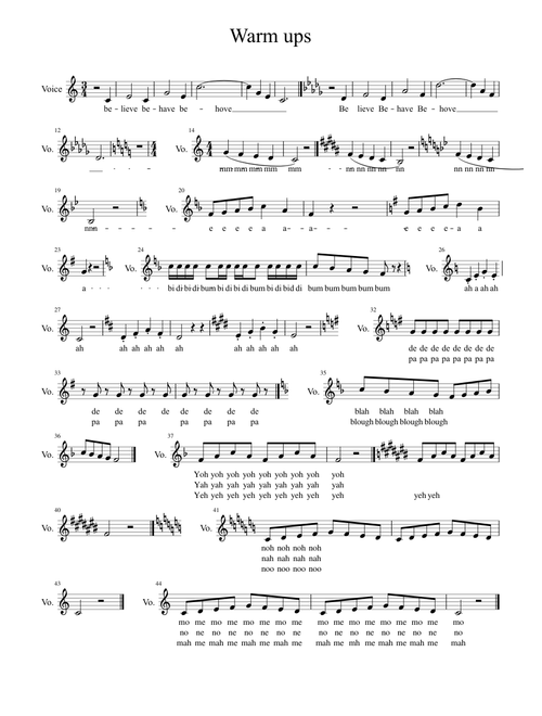 Choir warm ups