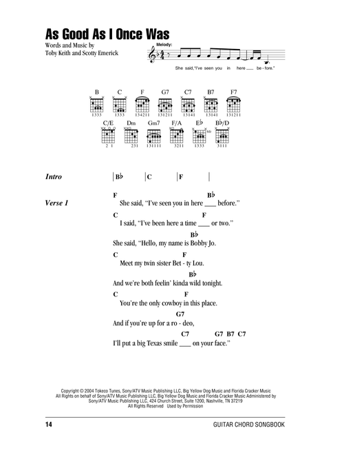 As Good As I Once Was - Toby Keith (Guitar Chords-Lyrics)