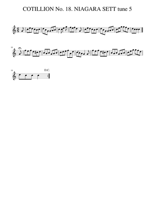 COTILLION No. 18. NIAGARA SETT tune 5