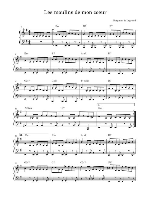 Les moulins de mon coeur – Michel Legrand Les moulins de mon coeur