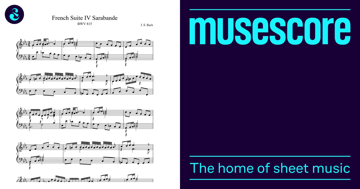BWV 815 French Suite IV Sarabande Sheet Music for Harp (Solo