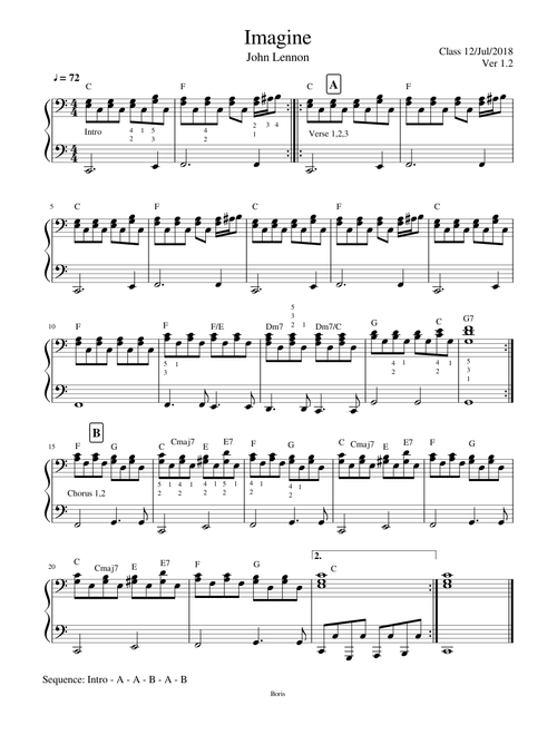Imagine - John Lennon (beginners, easy)