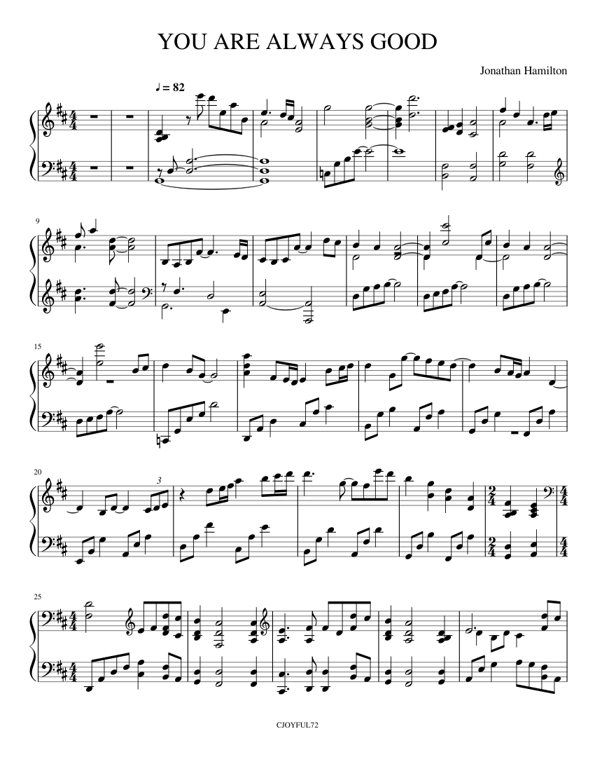 YOU ARE ALWAYS GOOD Sheet Music for Piano (Solo) | MuseScore.com