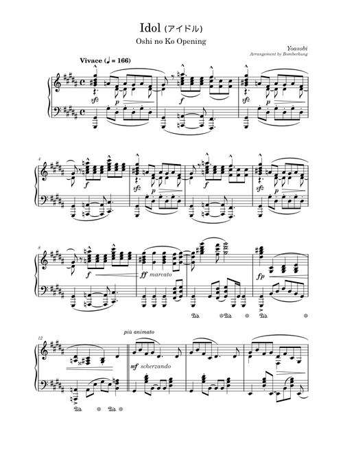 (FULL) YOASOBI - Idol (アイドル) - Oshi no Ko Opening (Piano)