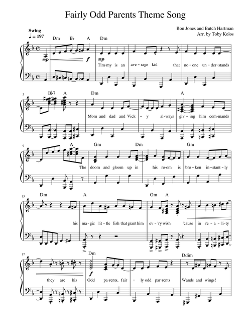 Fairly Odd Parents Theme Song but Jazzified!