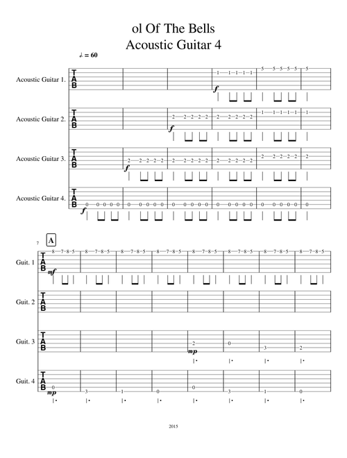Carol Of The Bells Acoustic Guitar Ensemble