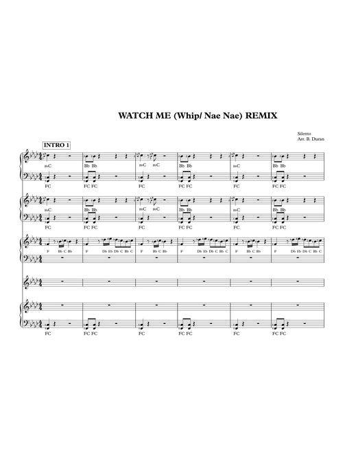 Watch Me (whip/nae Nae) (Arr. Brian Duran) - Silento (Piano Solo)