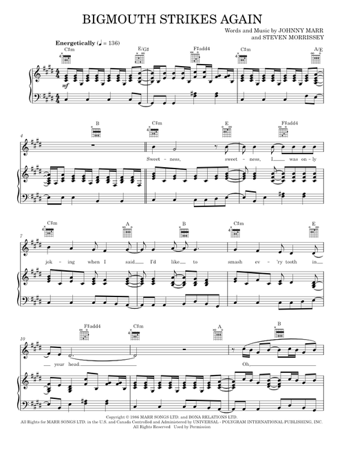 Bigmouth strikes again - The Smiths (Piano-Vocal-Guitar)