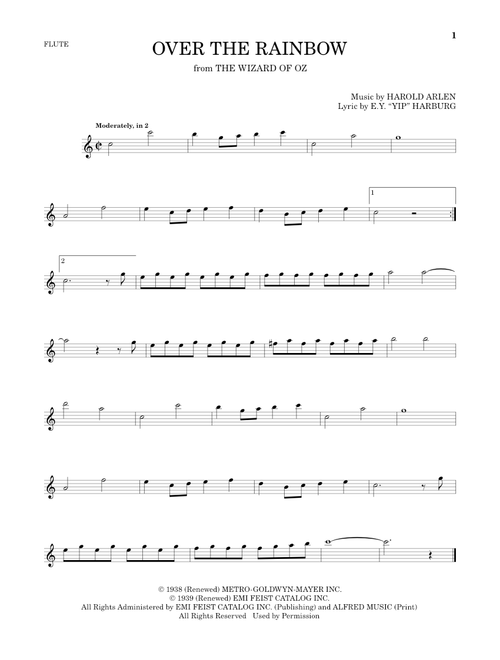 Over The Rainbow (from The Wizard Of Oz) - Judy Garland (Flute Solo)
