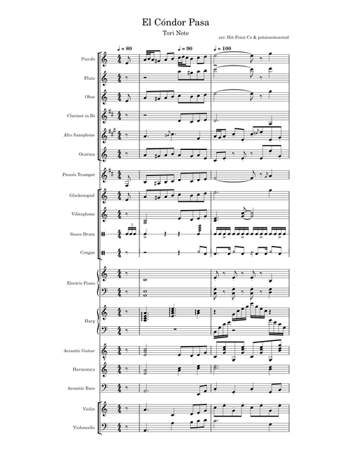 El Cóndor Pasa – Misc Traditional (Tori Note version)
