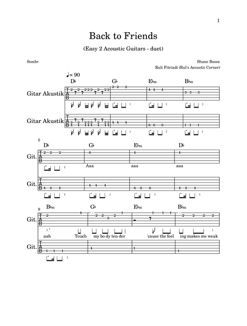 Back To Friends (Arr. Ruli Fitriadi (Rul's Acoustic Corner)) - sombr (Instrumental Duet)