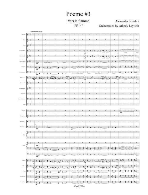 A. N. Scriabin - Poem "Vers la flamme", Op. 72, Orchestrated by A. Leytush (Full Orchestra)