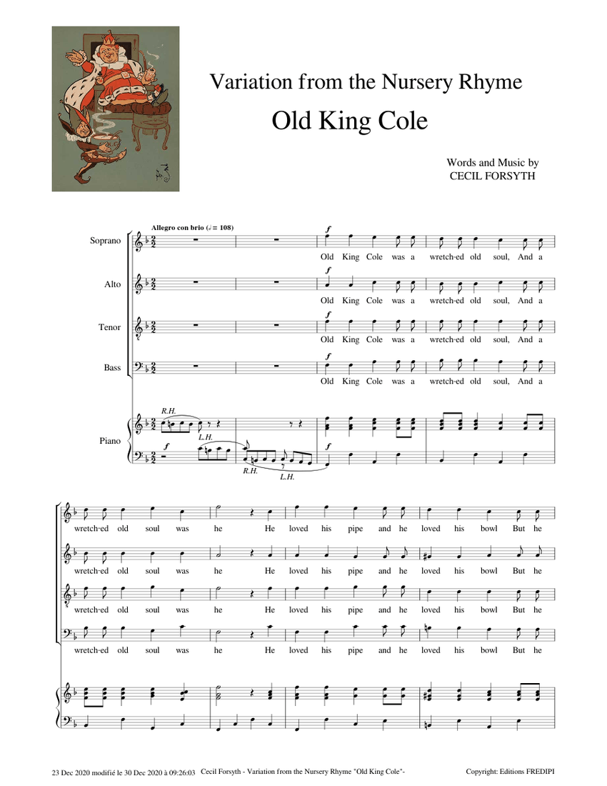 Variations from the Nursery Rhyme 'Old King Cole' by Forsyth