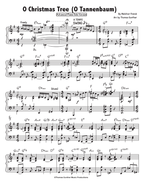 Oh Christmas Tree (O Tannenbaum) (Arr. Thomas Gunther) (Piano Solo)