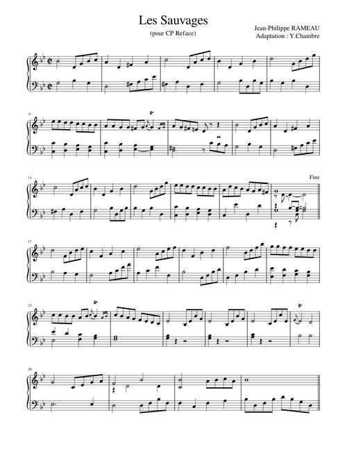 Les sauvages nouvelles suites de pieces de clavecin – Jean-Philippe Rameau