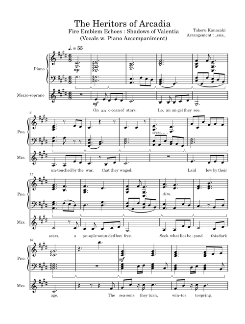 The Heritors of Arcadia – Takeru Kanazaki Heritors of Arcadia (Piano and Vocals)