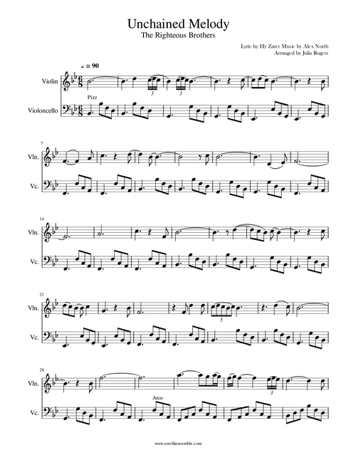 Unchained Melody (Arr. Julia Rogers) - Barry Manilow (Instrumental Duet)