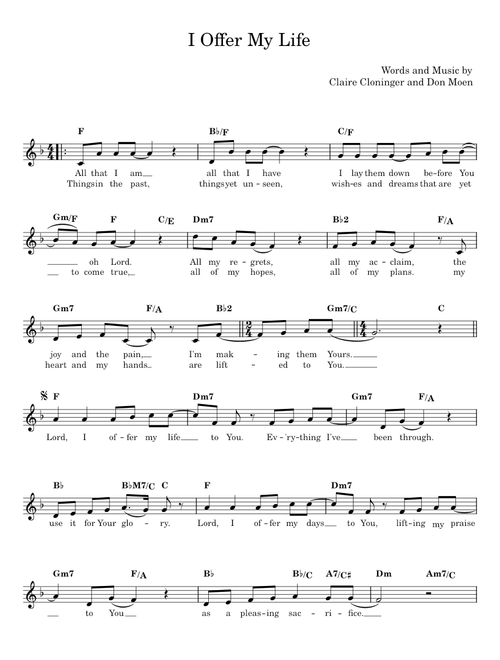 I Offer My Life - Có Chúa Dắt Chăn - Don Moen, Claire Cloninger