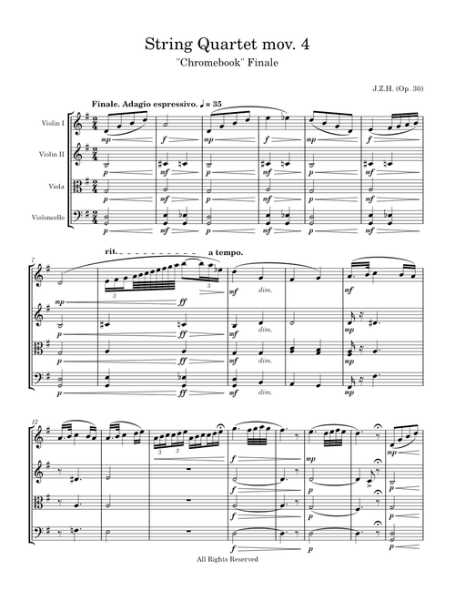 "Chromebook" String Quartet 4th movement