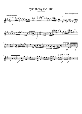 Free Symphony No. 103, 1St Movement by Joseph Haydn sheet music