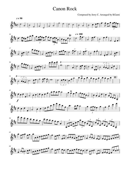 Canon Rock for Solo Violin