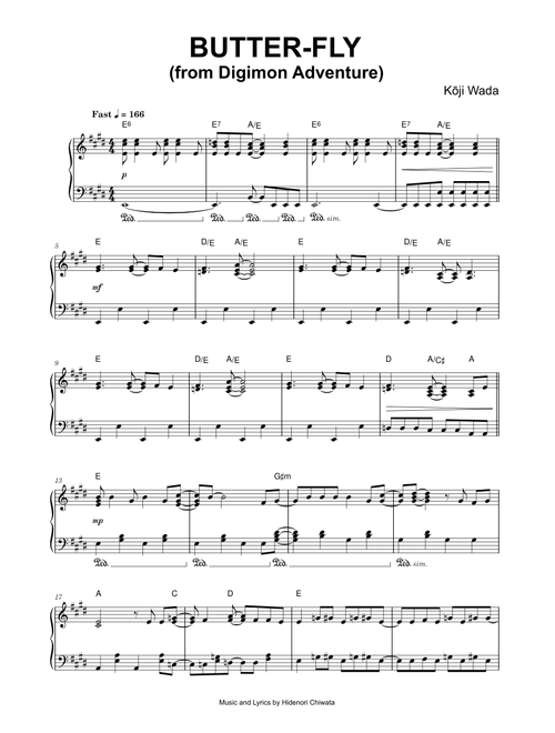 Butter-Fly (from Digimon Adventure) - Kōji Wada (Piano)