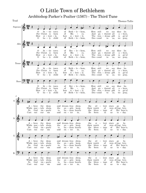 O Little Town of Bethlehem – Trad / Tallis / Arr Ewins