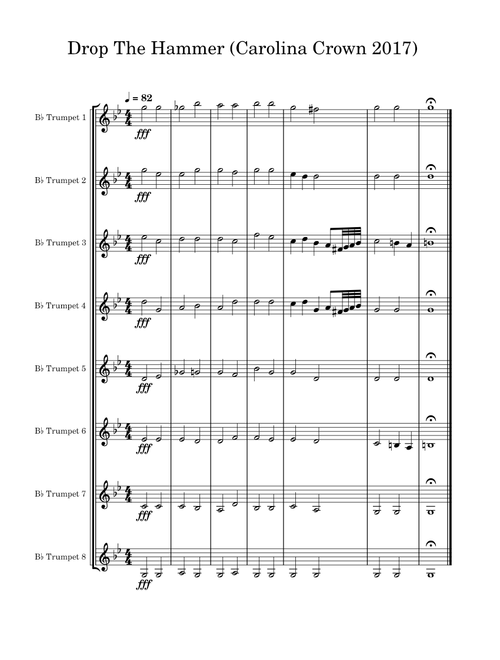 Drop The Hammer – Carolina Crown - for Trumpet Octet